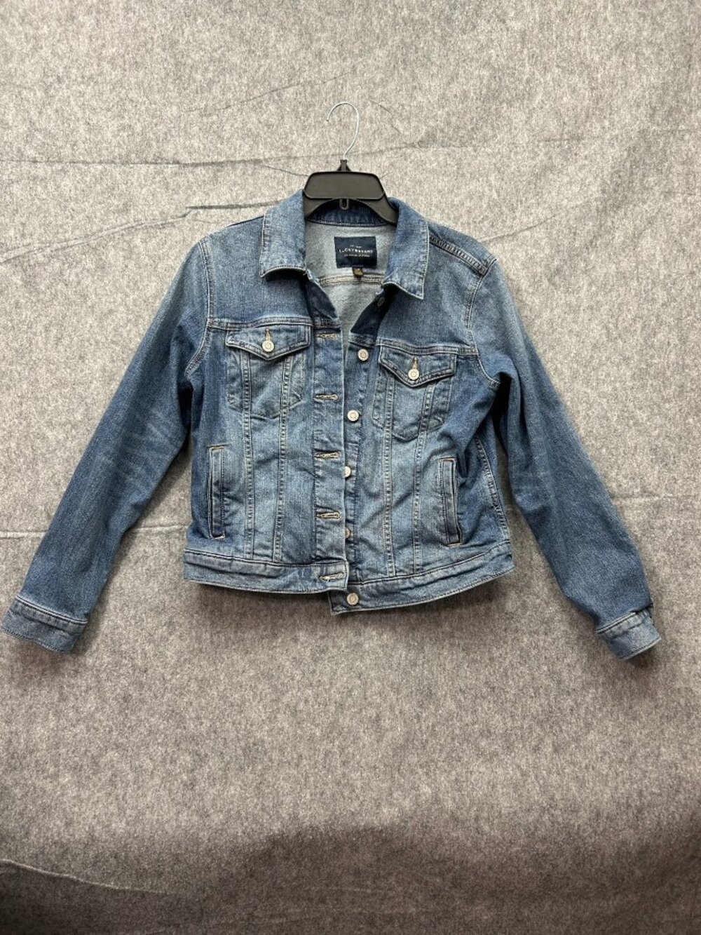 Lucky Brand The Tomboy Trucker Jacket Women's Size Large Medium Wash Denim